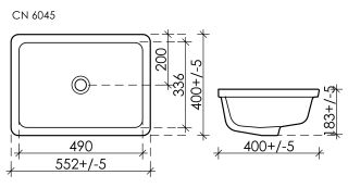 Встраиваемая раковина Ceramica Nova Element CN6045 55см белый